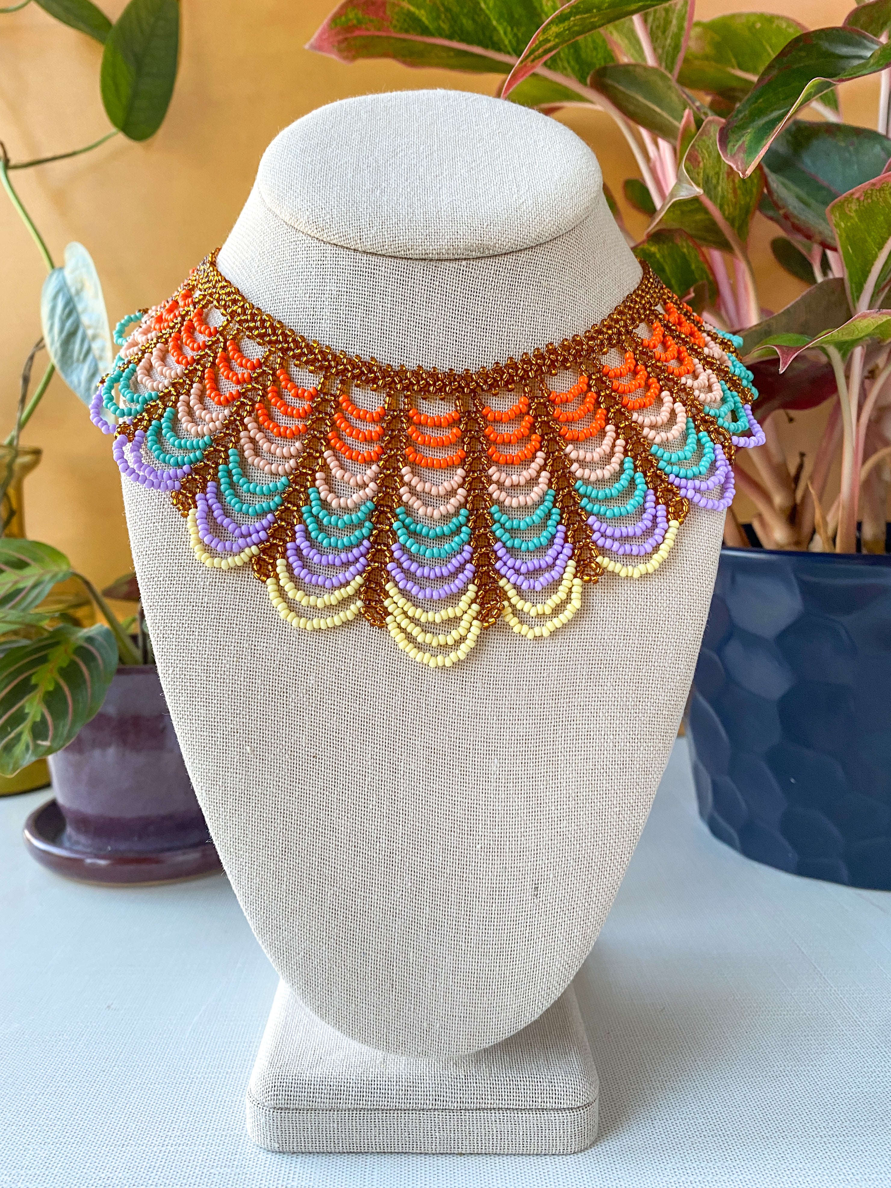 Cascada Bib Necklace - Snapdragon