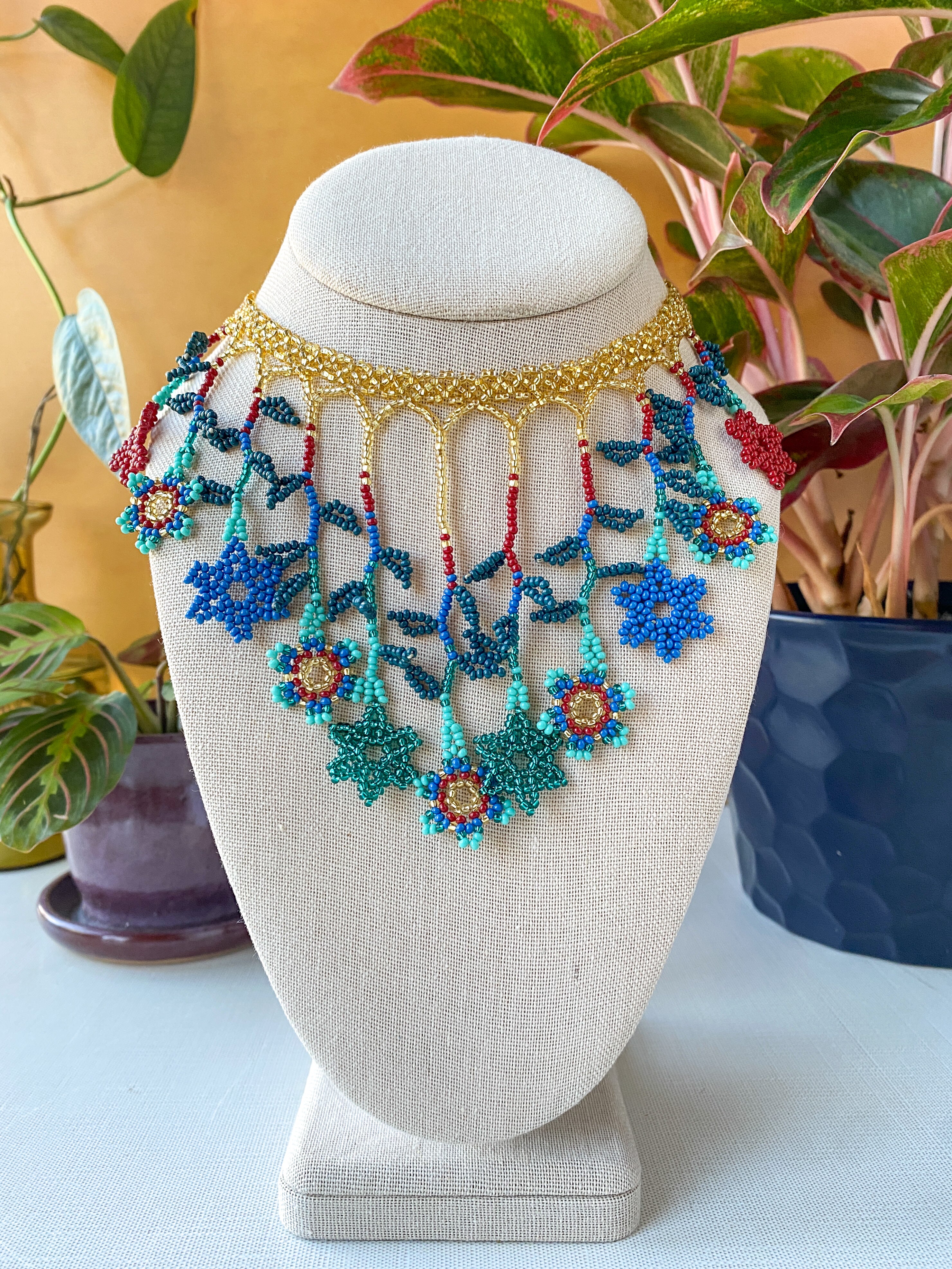 Jardín Bib Necklace - Ocean Blue