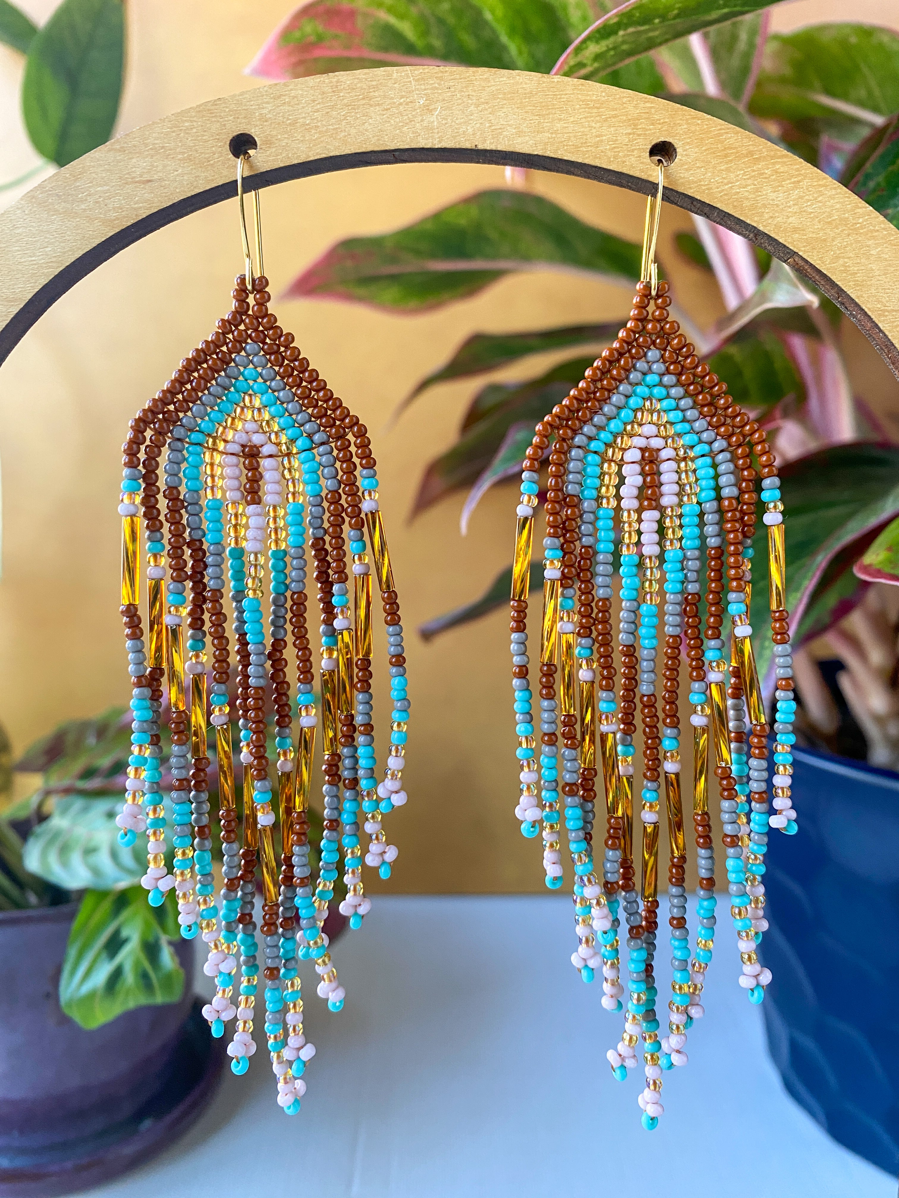 Plumas Earrings - Rust