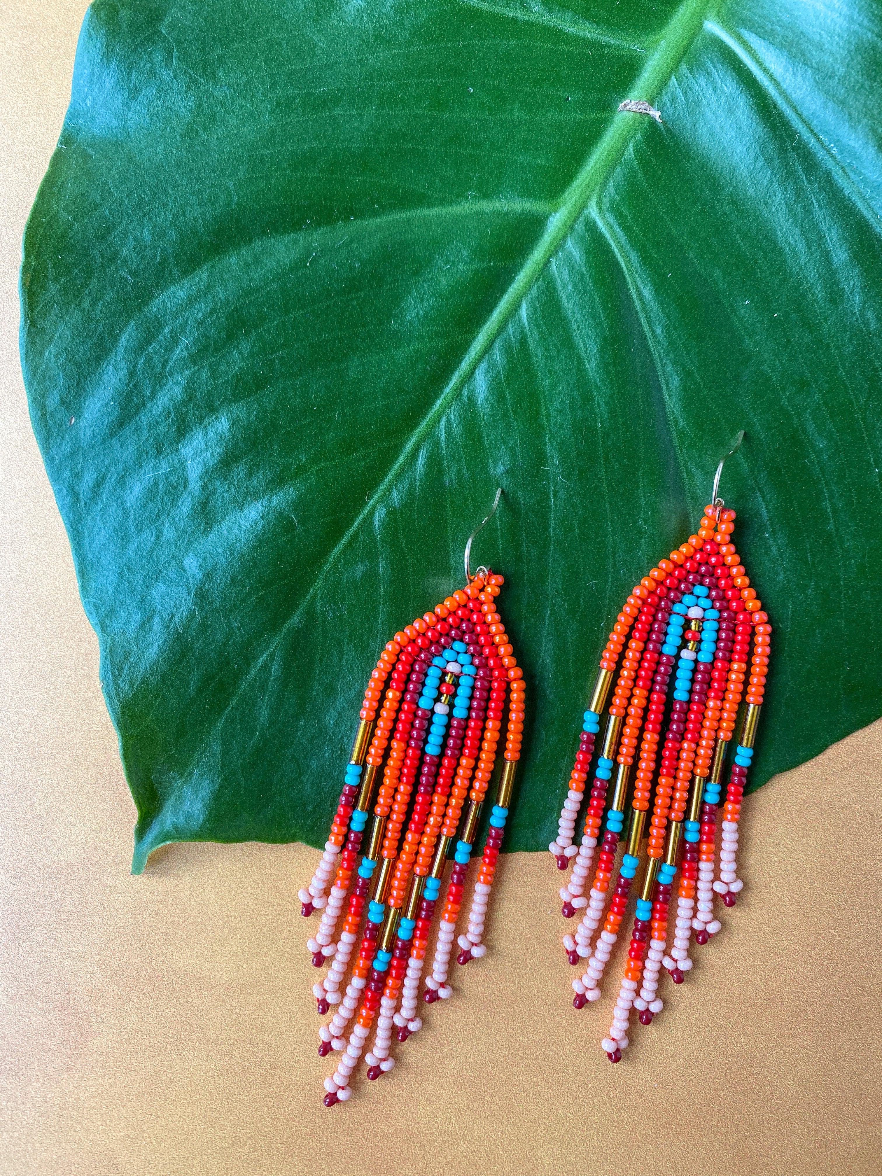 Plumitas Earrings - Coral