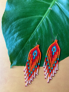 Plumitas Earrings - Coral