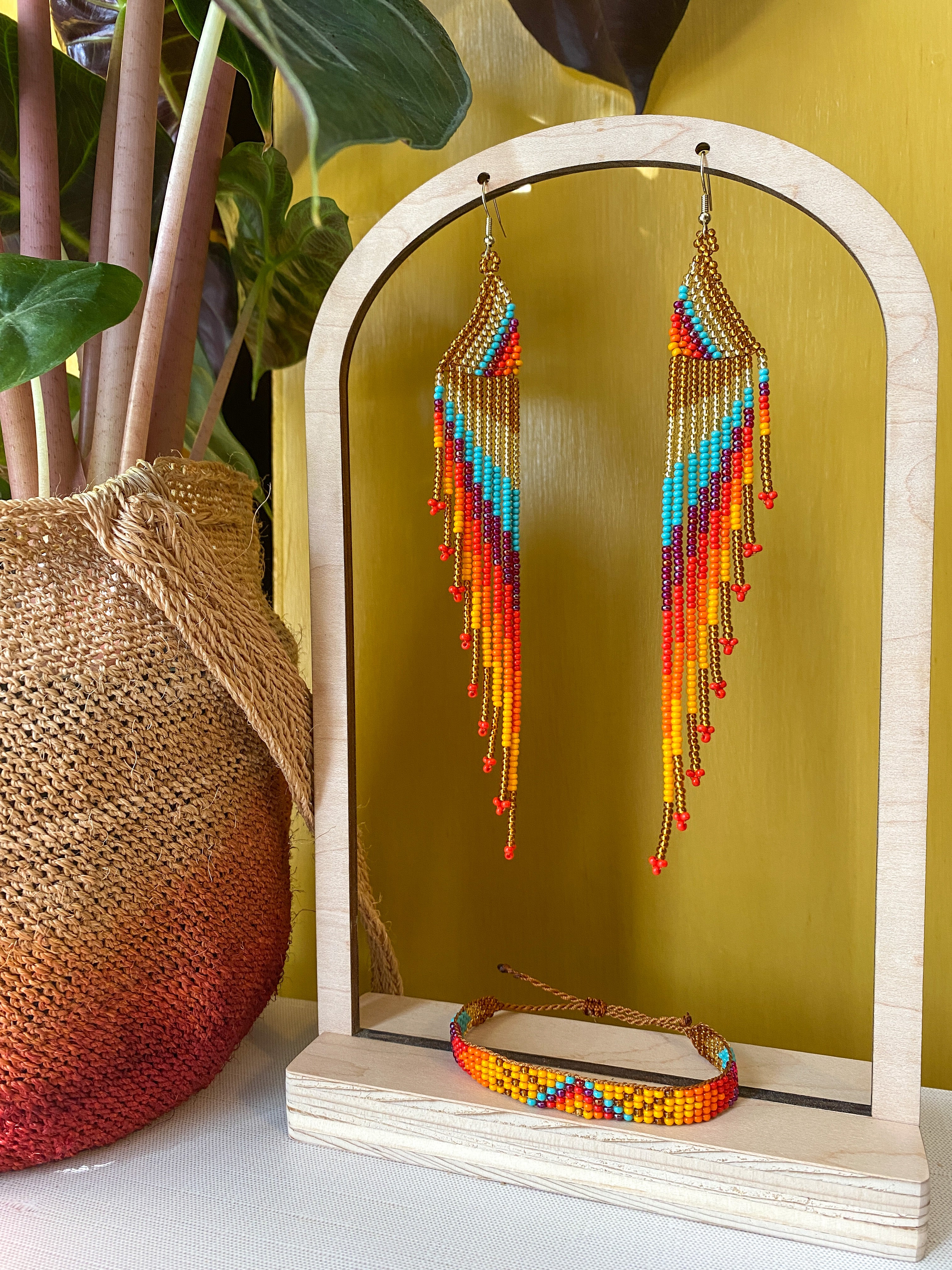 Soar Earrings - Golden Rainbow